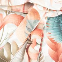 Tasche Shopper aus Baumwolle mit Kolibri, Blumen und Blättern von SCHÖNER LEBEN. Detailansicht Henkel