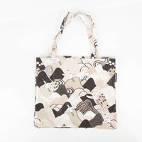 Tasche Shopper aus Baumwolle mit Kranichen beige schwarz von SCHÖNER LEBEN. ohne Füllung