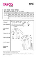 Burda Schnittmuster 9206 Kinder Kleid Back
