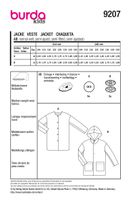 Burda Schnittmuster 9207 Kinder Jacke Back