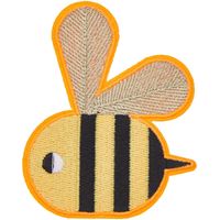Nahaufnahme des aufbügelbaren Bienen-Patches von Rico Design