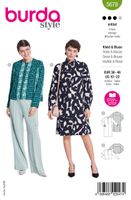 Burda Schnittmuster 5678 Damen Kleid & Bluse Front