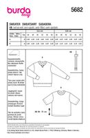 Burda Schnittmuster 5682 Herren Sweater Schnittübersicht