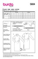 Burda Schnittmuster 5684 Damen Kleid Schnittübersicht
