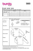 Burda Schnittmuster 5685 Damen Bluse Schnittübersicht