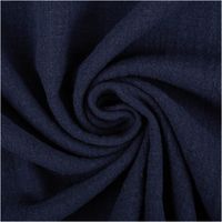 Baumwollstoff in tiefem Navy-Blau, Slub Washed mit feiner unregelmäßiger Struktur, weich fallend und mit natürlicher, luftiger Oberfläche - kunstvoll eingedreht in Falten
