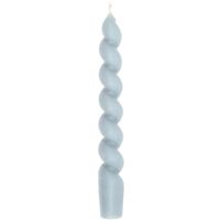 Einzelne Spiralkerze in Soft Grau mit verdrehter Form – Produktansicht ohne Verpackung