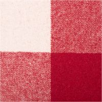 92269-Vorhangstoff-Wolloptik-Landhauskaro-weiss-rot-140cm-Breite-IMG-5677.jpg Vorhangstoff mit großem Karomuster in Rot- und Weißtönen, wollähnliche Struktur mit weichem Griff und traditioneller Landhausoptik - Nahaufnahme
