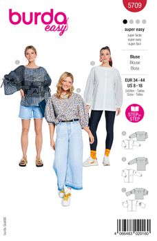 Burda Schnittmuster 5709 Damen Bluse Front