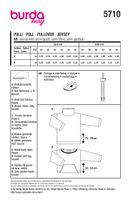 Burda Schnittmuster 5710 Damen Pulli Schnittübersicht