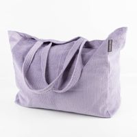 Fliederfarbener Cord-Shopper aus Baumwolle, präsentiert mit weichen Henkeln als geräumige, stylische Tasche von SCHÖNER LEBEN - Vollansicht