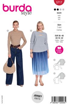 Burda Schnittmuster 5717 Damen Shirt Front