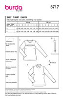Burda Schnittmuster 5717 Damen Shirt Schnittübersicht