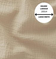 Musselinstoff aus Baumwolle in Uni-Natur, extrabreit, weich und luftdurchlässig, ideal für Bekleidung, Tücher oder Babytextilien - stilvoll drapiert, mit Button Grande Largeur 280lm Large Width