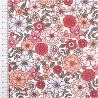 92323-Tischdeckenstoff-abwaschbar-Baumwollstoff-beschichtet-Enduit-Brigitte-Blumen-weiss-rosa-1-45m-Breite-IMG-5876.jpg Beschichteter Baumwollstoff in Weiß mit dichtem Blumenmuster in Rosa, Rot und Apricot, ergänzt durch grüne Blätter, abwaschbar und ideal für Tischdecken - mit Massband