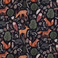 92332-Sweatstoff-aus-Baumwolle-Digitaldruck-Forest-Animals-navy-1-48m-Breite-Screenshot-2025-08-13-175848.jpg Ausgebreiteter Baumwoll-Sweatstoff dunkelblau mit detailreichem Waldtier-Print.