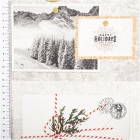 92434-Baumwollstoff-Dekostoff-Misty-Stories-grau-----Weihnachtsstoff-1-4m-IMG-6855.jpg Baumwollstoff Weihnachtsdesign grau: Tannenzweige, Mistelzweige, Kiefernzapfen, Geschenkanhänger und Winterlandschaften in Collage-Optik mit goldenen und roten Akzenten - mit Massband