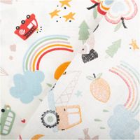 92448-Baumwollstoff-Snoop-Hunde-Fahrzeuge-beige-bunt-1-47m-Breite-IMG-6618.jpg Baumwollstoff in Beige mit buntem Kindermotiv: fröhliche Hunde, gelbe Autos, rote Busse, Regenbögen, Wolken und Sterne, farbenfrohes, verspieltes Design - mit Rueckseite