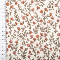 92454-Musselin-Stoff-Baumwolle-Madeleine-Mini-Blumen-Blaetter-beige-1-30m-Breite-IMG-6730.jpg Baumwoll-Musselin in Beige mit feinem Allover-Muster: kleine rote und orange Blumen mit grünen Blättern, luftig, leicht und verspielt - mit Massband