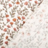 92454-Musselin-Stoff-Baumwolle-Madeleine-Mini-Blumen-Blaetter-beige-1-30m-Breite-IMG-6732.jpg Baumwoll-Musselin in Beige mit feinem Allover-Muster: kleine rote und orange Blumen mit grünen Blättern, luftig, leicht und verspielt - mit Rueckseite