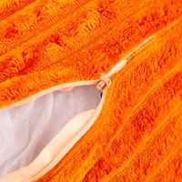 Runde Nackenrolle 20x45 cm aus weichem Plüsch in Cordoptik mit Streifenstruktur in leuchtendem Orange – perfektes Kuschelkissen für Komfort und Dekoration - mit offenem Reissverschluss