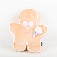92491-Kissen-Lebkuchen-Weihnachtskissen-Spandex-Super-Soft-Pluesch-35x40x6cm-IMG-6921.jpg Weiches Weihnachtskissen in Form eines Lebkuchenmanns aus super softem Spandex-Plüsch, verziert mit rosa Fliege, bunten Herzknöpfen und einer Lutscher-Applikation, Größe 35x40x6 cm - Vollansicht