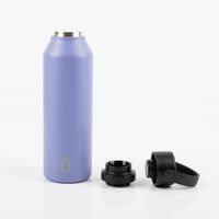 Runbott MII Trinkflasche 600ml in Lavender Lila mit schwarzem Deckel und Henkel, geschmacksneutral, BPA-frei, doppelwandig isoliert und auslaufsicher - mit Deckeln