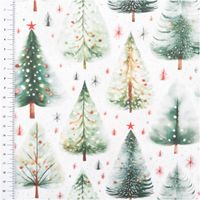 92508-Baumwollstoff-Popeline-Digitaldruck-Weihnachtsstoff-Ivalo-Tannenbaeume-weiss-gruen-1-47m-Breite-IMG-7229-3.jpg Baumwoll-Popeline mit Digitaldruck, Weihnachtsstoff in Weiß, grüne Tannenbäume mit Schneeeffekt, roten Sternen und zarten Winterakzenten - mit Massband