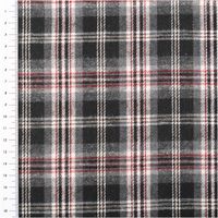 92521-Flanellstoff-brushed-yarn-died-checks-Karo-schwarz-rot-1-45m-Breite-IMG-7211.jpg Klassischer Flanellstoff mit Karomuster in schwarz, rot, grau und weiß – weich gebürstet, ideal für Hemden und gemütliche Kleidung - mit Massband