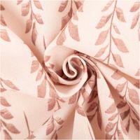 92529-Dekostoff-Halbpanama-Gentle-Branch-Art-Zweige-rosa-1-4m-Breite-IMG-7704.jpg Dekostoff Halbpanama in Rosa mit sanftem Zweig-Muster, wiederholte vertikale Pflanzenmotive auf hellem Hintergrund, wirkt zart und dekorativ - kunstvoll eingedreht in Falten