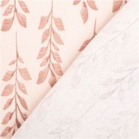 92529-Dekostoff-Halbpanama-Gentle-Branch-Art-Zweige-rosa-1-4m-Breite-IMG-7705.jpg Dekostoff Halbpanama in Rosa mit sanftem Zweig-Muster, wiederholte vertikale Pflanzenmotive auf hellem Hintergrund, wirkt zart und dekorativ - mit Rueckseite