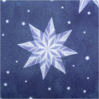 92533-Baumwollstoff-Weihnachtsstoff-PopelineI-Ice-Star-Frozen-blau-1-40m-Breite-IMG-7604.jpg Blauer Popeline-Weihnachtsstoff mit weißen, geometrischen Eissternen und kleinen Schneepunkten. Winterlich-festliches Muster, ideal für Dekoration oder kreative Nähprojekte - Detailaufnahme