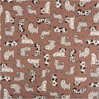 92536-Dekostoff-Halbpanama-Dog-Wildlife-Art-Hunde-braun-1-4m-Breite-IMG-7574.jpg Dekostoff Halbpanama in Braun mit schwarz-weißen Hundeillustrationen im Wildlife Art Stil - Vollansicht
