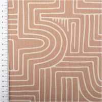 92538-Dekostoff-Halbpanama-Curve-Maze-Line-Labyrinth-braun-1-4m-Breite-IMG-7570.jpg Dekostoff Halbpanama in Braun mit modernem weißen Labyrinth- und Linienmuster Curve Maze - mit Massband