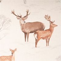 92542-Baumwollstoff-Dekostoff-Winter-Forest-Animals-Waldtiere-natur-1-40m-Breite-IMG-7688.jpg Baumwollstoff Dekostoff natur mit Winterwald-Motiv, zeigt Hirsche, Rehe, Füchse, Hasen und Vögel zwischen kahlen Bäumen und roten Beeren - Detailaufnahme