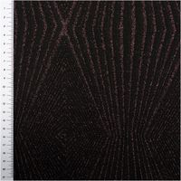 Elastischer Jersey Stoff in Schwarz mit geometrischem Muster in schimmerndem Roségold Metallic-Effekt - mit Massband