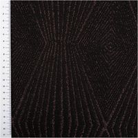 92591-Jersey-Stoff-Metallic-geometrisch-schwarz-rosegold-160cm-Breite-IMG-7549.jpg Elastischer Jersey Stoff in Schwarz mit geometrischem Muster in schimmerndem Roségold Metallic-Effekt - Detailaufnahme mit Massband