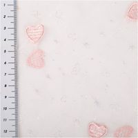 92601-Tuell-Stoff-Herzchen-Stickerei-und-Glitzer-rosa-125cm-Breite-IMG-8533.jpg Transparenter Tüllstoff mit rosa Herzchen-Stickerei und feinen Glitzer-Details auf hellem Grund - mit Massband