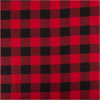 Twill Baumwollstoff mit großem Karomuster in Rot und Schwarz, klassischer Karostoff - Vollansicht