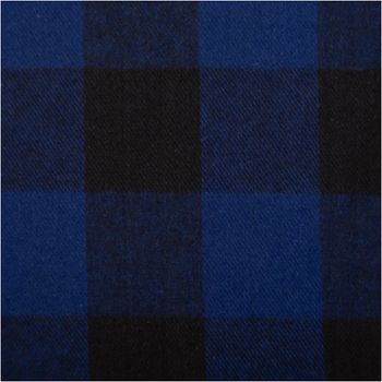 Twill Baumwollstoff mit großem Karomuster in Blau und Schwarz, klassischer Karostoff - Nahaufnahme