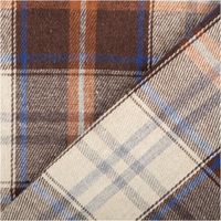 Flanellstoff mit Karomuster in Braun, Creme, Blau und Orange, weich angeraut, klassischer Karo-Look - mit Rueckseite