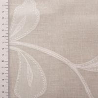 92613-Gardinenstoff-Ausbrenner-CrissCross-Leinenstruktur-Blaetterranken-offwhite-mit-Bleiband-290cm-Hoehe-IMG-2922.jpg Ausbrenner-Gardinenstoff CrissCross in Offwhite mit zarter Leinenstruktur und Blätterranken, präsentiert als weich fallender Stoff mit Bleiband - mit Massband