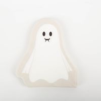 92693-Halloween-Servietten-Ghostie-Shape-Geist-12Stk-3lagig-13x15cm-FSC-Papier-IMG-9042.jpg Beige-weiße Halloween-Serviette „Ghostie“, präsentiert als 3-lagige Geist-Form aus FSC-Papier, Packung mit 12 Stück, 13×15 cm - Detailaufnahme einzelne Serviette