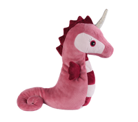 92714-Warmies---Avocado-Waermestofftier-----Kuscheltier-mit-Hirse-Lavendelfuellung-und-Lavendelduft-01210-meer-einhorn-a.png Warmies See-Einhorn im Profil: geschwungener Schwanz, Flossen und Horn, verschiedene Pinktöne.