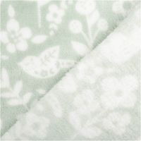 92775-Fleecestoff-Tiere-Blumen-mintgruen-1-45m-Breite-IMG-9395.jpg Fleecestoff in Mintgrün mit weißem Muster aus Tieren und Blumen, weiche Oberfläche, 1,45 m Breite - mit Rueckseite