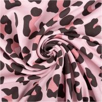 92779-French-Terry-Stoff-Leo-Digitaldruck-rosa-1-50m-Breite-IMG-9549.jpg French Terry Stoff mit Leopardenmuster in Dunkelbraun und Rosa auf hellrosa Hintergrund, Digitaldruck, 1,50 m Breite - kunstvoll eingedreht in Falten