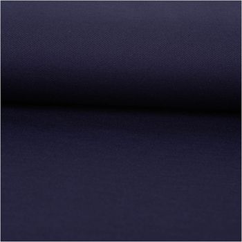 Viskose Stoff Piqué Doppelgewebe in uni Marineblau, 150 cm breit, mit feiner Wabenstruktur und weichem Griff - ausgerollt und glatt liegend