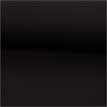 Viskose Stoff Piqué Doppelgewebe in uni Schwarz, 150 cm breit, mit feiner Struktur und glatter Oberfläche - ausgerollt und glatt liegend
