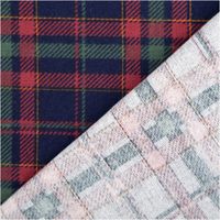 Flanellstoff aus Baumwolle mit klassischem Karomuster in Blau, Rot und Grün, weiche Oberfläche, 143 cm Breite - mit Rueckseite