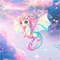 92892-French-Terry-Sommersweat-Fairies-Digitaldruck-rosa-blau-1-45m-Breite-IMG-0820.jpg French Terry Sommersweat mit Digitaldruck von Feen, Einhörnern, Drachen und Schmetterlingen in Rosa, Blau und Lila auf pastellfarbenem Hintergrund, weich und elastisch, 145 cm Breite - Nahaufnahme